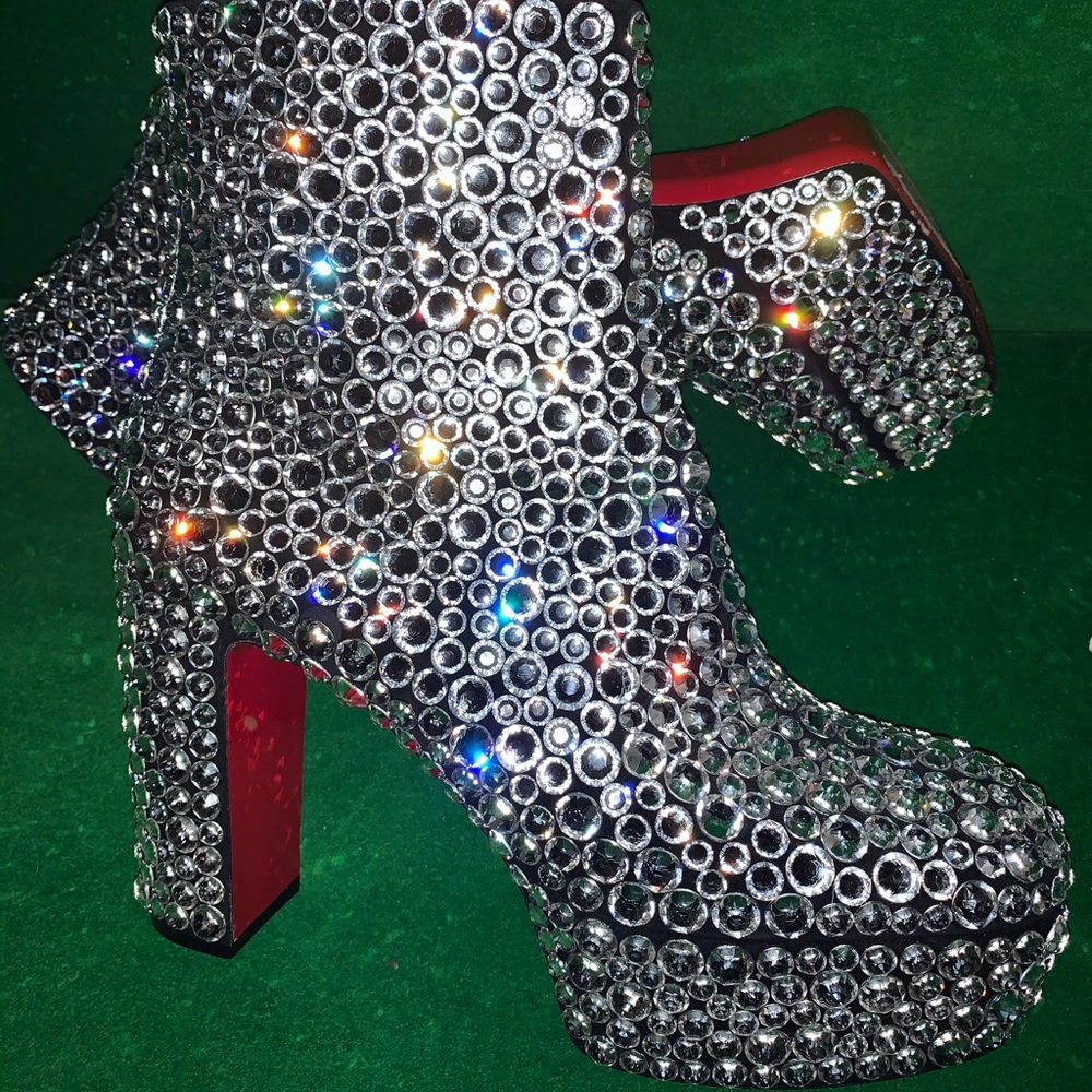 CHRISTIAN LOUBOUTIN ROXXXY STRASS CRYSTAL PLATFORM